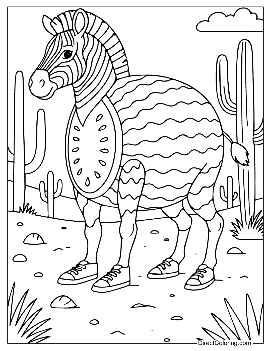 Zibra Zubra Zibralini Coloring Page